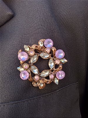Broche boho floral zircônia