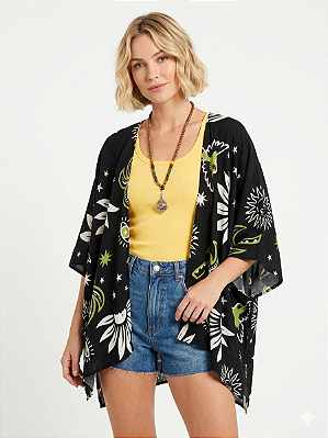Quimono kaftan tropícal