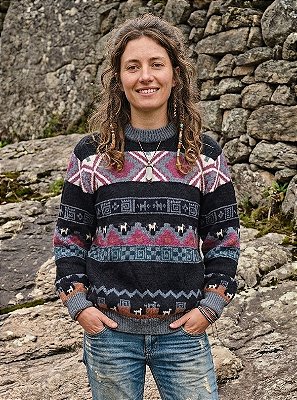 Agasalho suéter peruano unissex lhama color