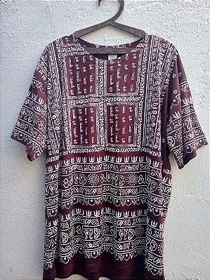 Camiseta indiana unissex hippie GG