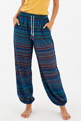 Calça bomber listrada algodão indiana unissex