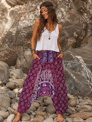 Calça sarouel indiana mandala unissex