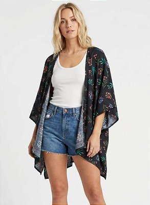 Quimono kaftan ramo de flores
