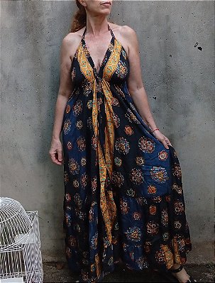Vestido indiano lenço longo