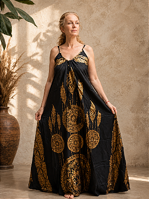 Vestido longo filtro dos sonhos boho hippie