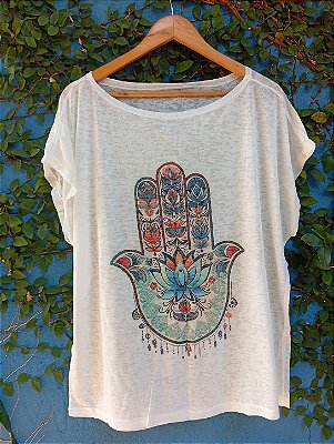 T-Shirts camiseta feminina mística yoga gato kombi filtro dos sonhos devore hippie.