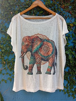 T-Shirts camiseta feminina mística yoga gato kombi filtro dos sonhos devore hippie.