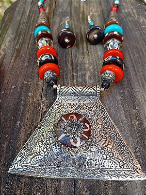 Colar e brinco boho style