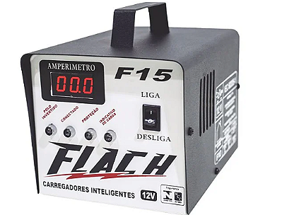 Carregador de Bateria Inteligente 127/220v 15A 12v - F15 - FLACH