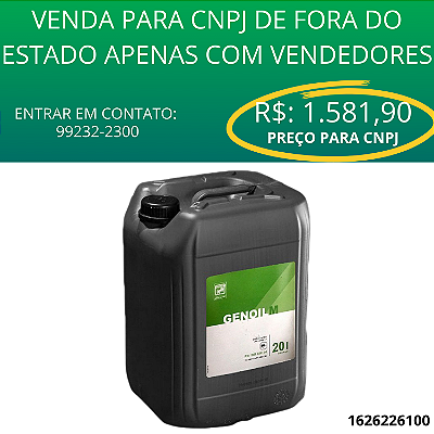 Óleo Lubrificante Mineral Genoil M 20 Litros 1.000/1000 Horas - 1626226100 - Chicago Pneumatic
