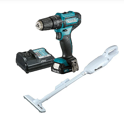 Combo Parafusadeira/Furadeira a Bateria 12V e Aspirador de Pó com Carregador - KITHP333+CL106 - Makita