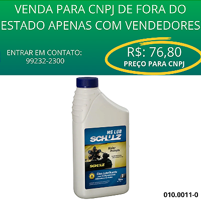 OLEO LUB MINERAL SCHULZ  ( 1 LT) - 200H - PISTAO - MS LUB - 010.0011-0 - SCHULZ