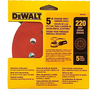 Disco Lixa TAM.5Pol GR220 (C/ 5 und.) - DW4306X - DeWALT