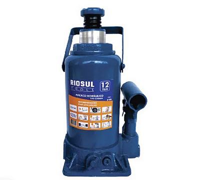 Macaco Hidráulico CJI 12 Toneladas Tipo Garrafa - R070006 - Riosul Tools