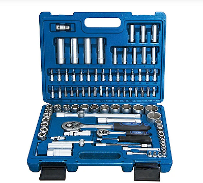 Jogo de Soquetes 1/2'' e 1/4'' Crv - 94 Peças - R010123 - Riosul