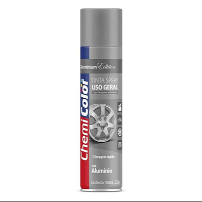 Tinta Spray Uso Geral 400ml Alumínio - 0680088 - CHEMICOLOR