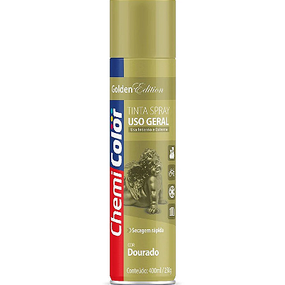 Tinta Spray Uso Geral 400ml Dourado - 0680094 - CHEMICOLOR