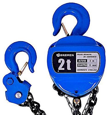TALHA MANUAL DE CORRENTE 2 TON X3M CORRENTE, DIAM 6MM