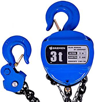 TALHA MANUAL DE CORRENTE3 TON X 3M CORRENTE, DIAM 8MM
