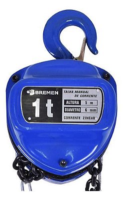 TALHA MANUAL DE CORRENTE1 TON X 5M CORRENTE DIAM 6MM