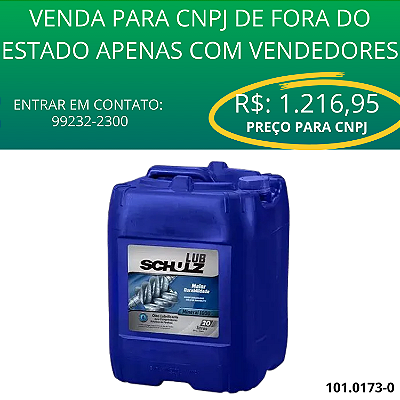 OLEO LUB MINERAL SCHULZ  (20 LTS) - 1.000H - PARAFUSO - 101.0173-0 - SCHULZ