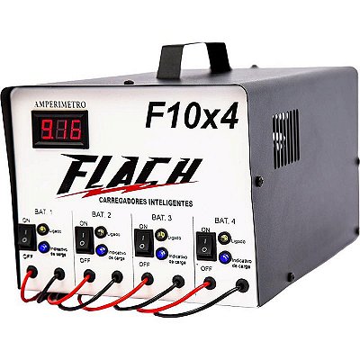 CARREGADOR DE BATERIA INTELIGENTE F10X4 127/220V 10A 12V - F10X4 - FLACH