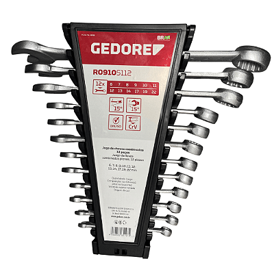 Jogo de Chave Combinada 6-22MM com 12 Peças R09105112 - 3365197 GEDORE