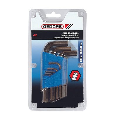 JOGO DE CHAVE L HEXAGONAL 1/16X3/8 (JG C/9PCS) 42-9P-GEDORE
