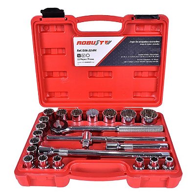 CHAVE SOQUETE 1/2 D26-22AM (JG) 22 PCS C/MALETA - GEDORE