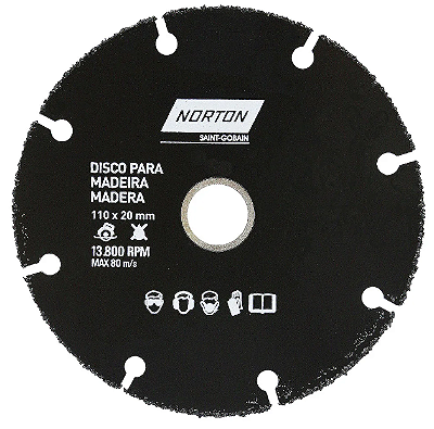 DISCO DE CORTE P/ MADEIRA D110X20 - NORTON