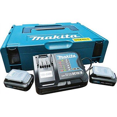 MAKITA - CARREGADOR DE BATERIA 12V DC10SB C/ 2BAT 2AH (CXT)