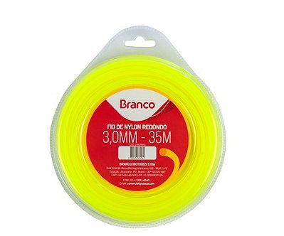 BRANCO - FIO DE NYLON REDONDO 35M 3,0MM (AMARELO)