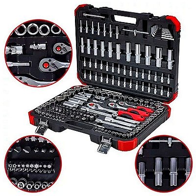 SOQUETE 1/4 1/2 3/8 R45603172 (JG) 172 PCS C/CAT C/MALETA