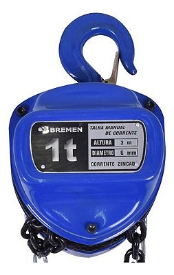 TALHA MANUAL DE CORRENTE 1 TON 3M - BREMEN