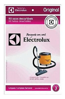ELECTROLUX - SACO DESCARTAVEL GT2200 (KIT C/ 3 UNIDADES)