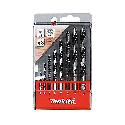BROCA P/ MADEIRA 3-10MM TRES PONTAS (KIT) 8PCS - MAKITA
