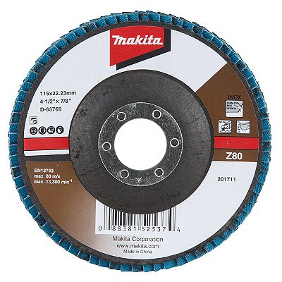 DISCO FLAP LIXA LAM. 4.1/2X7/8 POL. GR80 (ZIRC) - MAKITA