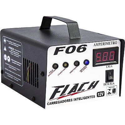 CARREGADOR DE BATERIA INTELIGENTE F06 127/220V 6A 12V DIGITA