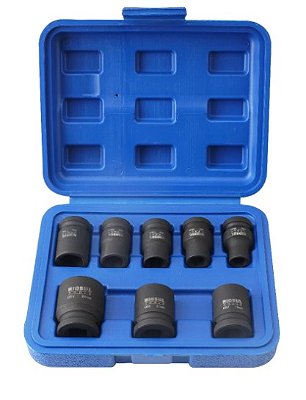 SOQUETE IMPACTO CURTO 1/2 R010270 - (JG) 8 PCS - RIOSULTOOLS