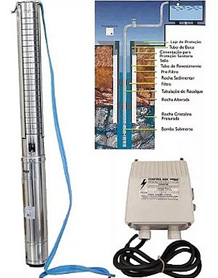 BOMBA D AGUA SUBMERSA BMSI-403 0.5CV 110V MONO 6EST - SOMAR