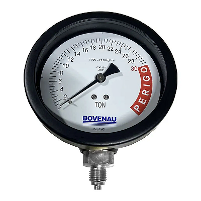 MANOMETRO 1/4 - 30 TON - VERTICAL - S/ GLICERINA (BOVENAU)