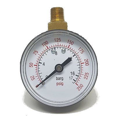 MANOMETRO 1/8 - 250 LBS - HORIZONTAL -2POL. -  SCHULZ