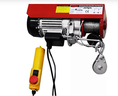 GUINCHO ELETRICO 300/600KG 220V MONO S/ CACAMBA 12MT 6MM