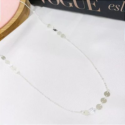 Colar Longuinho Medalinha - Folheado Prata 925 - 85cm