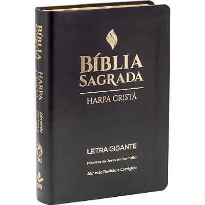 Bíblia Sagrada Letra Gigante Com Harpa Cristã - Capa Sintética Flexível, Preta Almeida Revista E Corrigida (Arc)