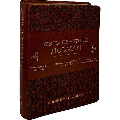 Bíblia De Estudo Holman - Couro Sintético Marrom Almeida Revista E Corrigida (Arc)