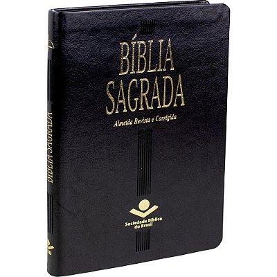 Bíblia Sagrada Almeida Revista E Corrigida - Capa Couro Sintético Preta Almeida Revista E Corrigida (Arc)