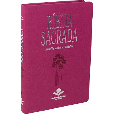 Bíblia Sagrada - Capa Couro Sintético Pink Almeida Revista E Corrigida (Arc)
