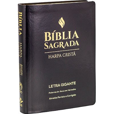 Bíblia Sagrada Letra Gigante Com Harpa Cristã - Apa Em Couro Sintético, Preta Almeida Revista E Corrigida (Arc)