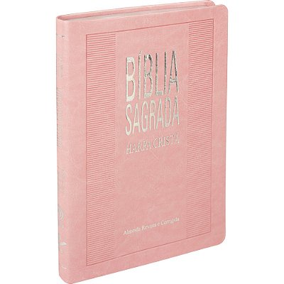 Bíblia Sagrada Com Harpa Cristã - Capa De Couro Sintético Rosa Claro Almeida Revista E Corrigida (Arc)